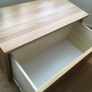 ナラ材　収納ベンチ　ストレージ付