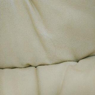 クリームイエロー色 合成皮革 ソファベット クリームイエロー色 合成