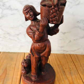 アジアン 木彫り 女性像