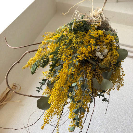 受注制作鳥の巣のミモザフライングリース