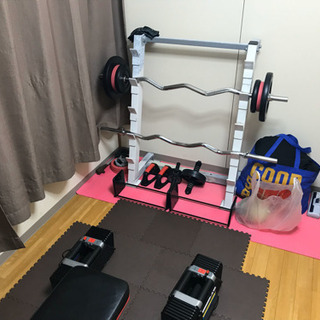 値下げ】インクラインベンチ、パワーブロック（ﾀﾞﾝﾍﾞﾙ）、Wシャフト 