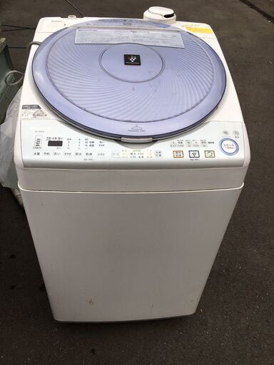 シャープ SHARP プラズマクラスター 洗濯機 全自動 洗濯乾燥機ES-TX820 全自動洗濯機　8kg