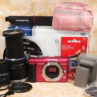 ★すぐ使えるSD＆新品SDカード★オリンパス E-PL1s ダブルズームキット