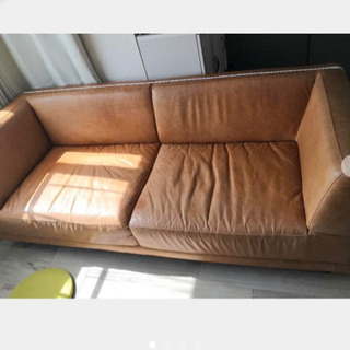 美品】 【unico/SEINN】 セイン 3シーター ソファ 本革 ブラウン