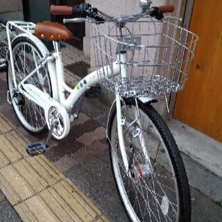 SCALARE STYLE 24吋 ジュニア(女子向)サイクル 外装6段/LEDオート/ホワイト