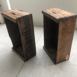 木箱　アンティーク　輸入品　テーブル　２個セット