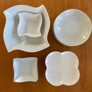 白い大鉢、小鉢、小皿、プレート2種　セット