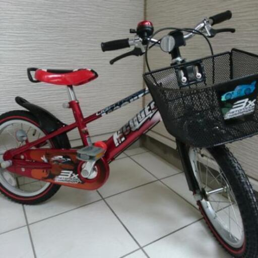 4/12 お値下げしました！【ides】カーズ自転車 16インチ(補助輪付き)