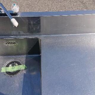 中古美品 炊飯台付き一槽シンクお売りします。