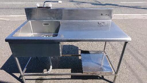 中古美品 炊飯台付き一槽シンクお売りします。
