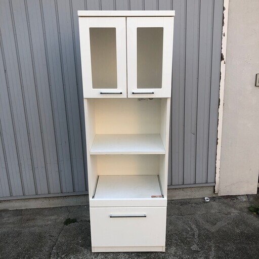 【NITORI】 ニトリ 食器棚 コンセント 2箇所 キッチン収納 本棚 木製 キャビネット 収納棚