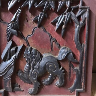 宝蔵】古美術 寺院物 細密彫刻 中国欄間 木製 寺院仏具 骨董美術 状態良好