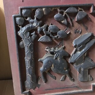 宝蔵】古美術 寺院物 細密彫刻 中国欄間 木製 寺院仏具 骨董美術 状態良好