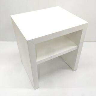 中古 美品 チェリー 桜屋工業 サイドテーブル BA-30 ホワイト 40×35×45 