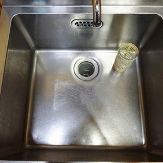 4657-0)業務用 ステンレス 一槽シンク W600D600H800 BG150 蛇口付き