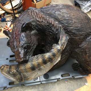 超特大　木彫り熊　熊の置物 超特大 熊の置物 全長120x80cm