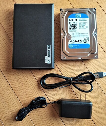 ウェスタンデジタルWD500GB  3.5インチHDD・外付けケース付き