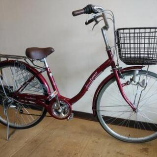 決まりました！札幌市内配達無料。中古折りたたみ自転車ワインカラー。