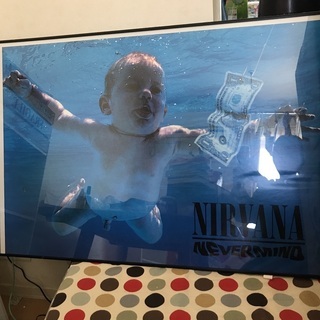 Nirvana nevermind ビッグポスター 額縁付き