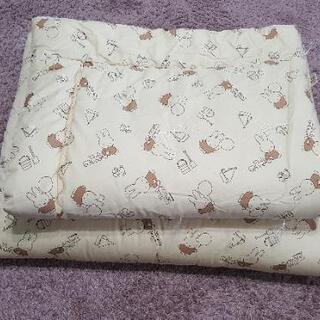 ミッフィー 赤ちゃんのための綿100％ベビー布団 ☆美品☆手作り日本製　ベビーベッド　毛布おまけ