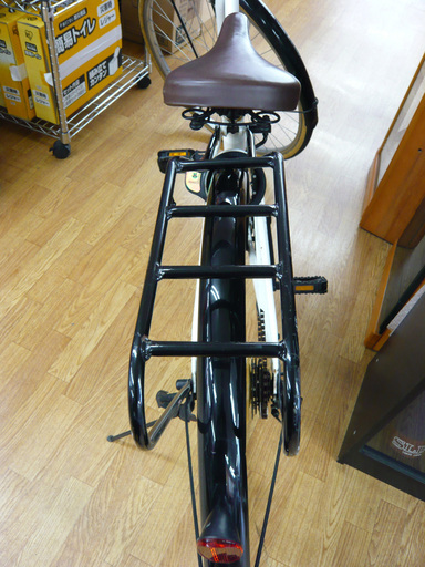 27インチ 自転車 ママチャリ シティサイクル 変速付き 白×黒　西岡店