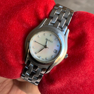 グッチ　5500L 11Pダイヤ入り　ホワイトシェル文字盤　激安!!　