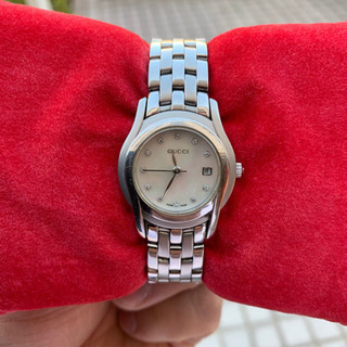 グッチ　5500L 11Pダイヤ入り　ホワイトシェル文字盤　激安!!　