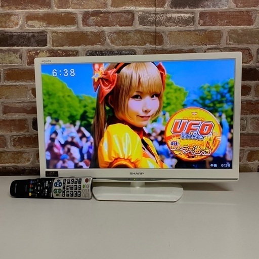 即日受渡❣️ホワイトパネル24型LEDアクオス スマホ動画11000円