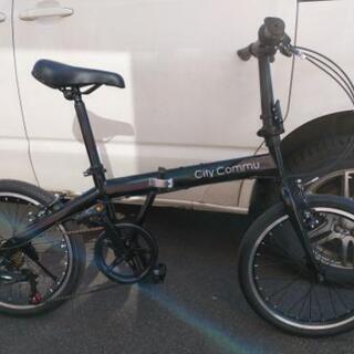 札幌市内無料配達！20インチ折りたたみ自転車ブラック。