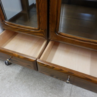 コレクションボード 幅85cm×奥行45cm×高さ158cm ケース内照明付き ガラスケース キャビネット コレクションケース 木製 展示ケース カップボード 引き出し付き ショーケース ペイペイ対応 札幌市西区西野