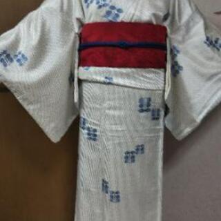 👘 正絹 小紋 遠州椿 ★青海波に細かなドット