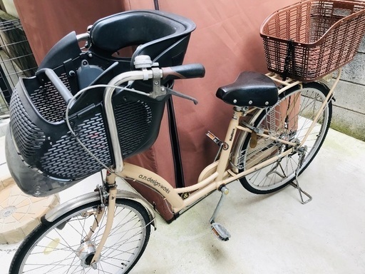 子供乗せ　自転車　中古　ミルクティー色