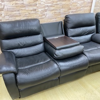 ニトリ 電動リクライニングソファー ブラック レザー★買取帝国 朝霞店
