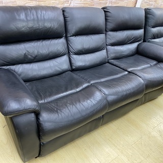 ニトリ 電動リクライニングソファー ブラック レザー★買取帝国 朝霞店