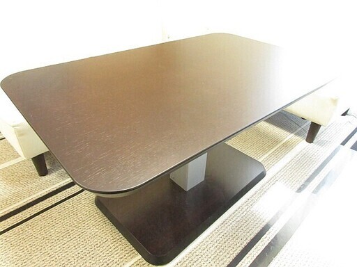 【美品】木製 ダイニングテーブル 無段階 昇降式テーブル 120 × 75 cm