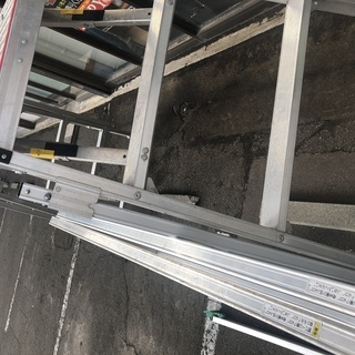 引き取り限定　 ナカオ アルミ製 可搬式 作業台 勇馬 18号 天板0.5x1.55m 高さ1.39～1.75m 手すり付
