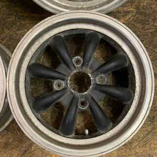 EMPI エンピ 8スポーク 社外ホイール 15インチ 4本 5.5J4HPCD130約+27 旧車 希少 VW 空冷ビートル等　(VHD67) クレジットカード QR決済可能
