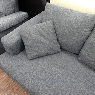 札幌 引き取り L字ソファ グレー系 クッション付き 大型ソファ