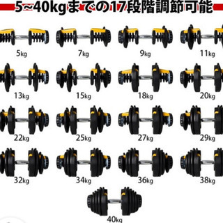 【取引中】可変式ダンベル 40kg 2個セット MSG