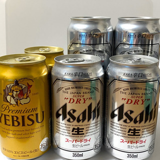 缶ビール6個 ☆スーパードライ・エビス