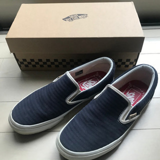 VANZ SLIP ON Navy 25cm 美品