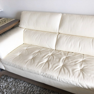 ソファ　本革　白　3人