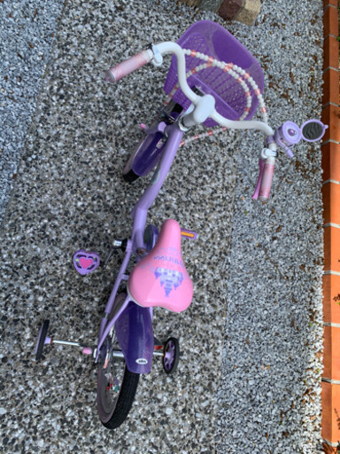 【引き渡し決定】プリンセスソフィア　自転車(補助輪付)とヘルメットのセット
