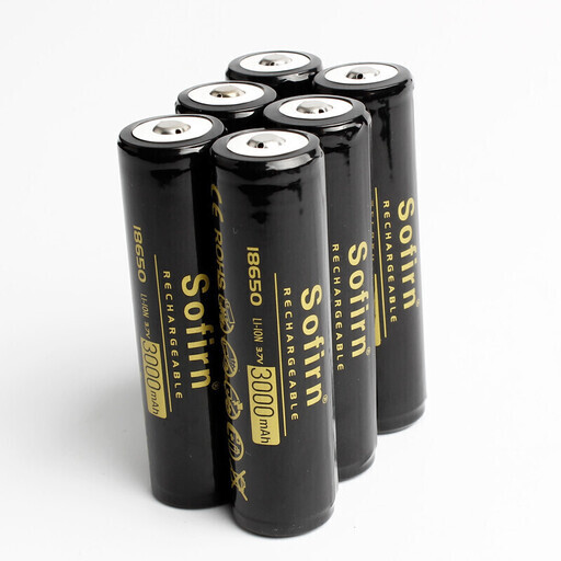 高性能リチウムイオン充電池　4本　Sofirn　18650　3000mAh（新品・通電確認済、バラ売り可）