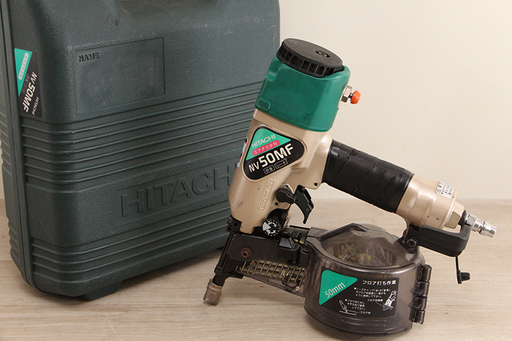 日立工機 HITACHI 50mmロール釘打機 NV50MF エアダスタ付き 動作確認済み現状品 エア(D3492twxYGG)