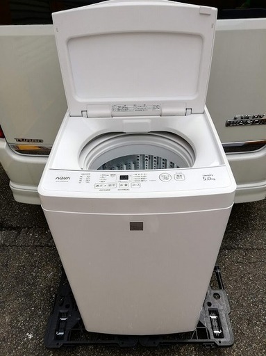 ◼️決定済■美品■2019年製■AQUA アクア 5.0kg 全自動洗濯機 keyword「ガラストップ」 AQW-GS5E6