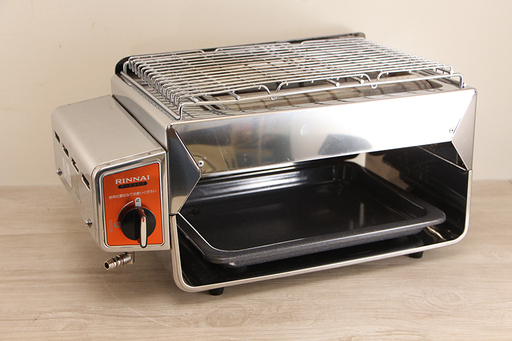 中古 点火確認済み Rinnai リンナイ コンパクトグリラー R-3452-1 LPガス用 焼き鳥 焼き魚 お祭り 屋台 夜店 出店(J595wYGG)