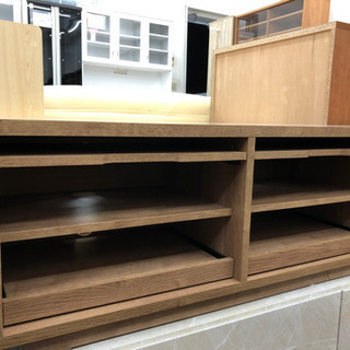 テレビ台 木目調 スライド引出し 幅149cm【展示品★美品】