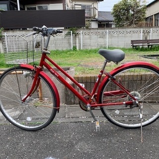 【中古】２７インチ　自転車　ステンレスカゴ