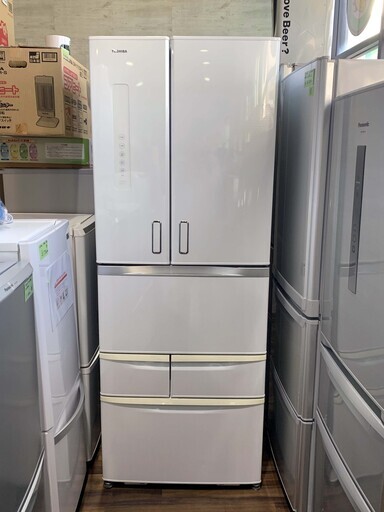【苫小牧バナナ】2013年製 東芝/TOSHIBA 510L 冷蔵庫 フレンチドア GR-G51FX(WS) ホワイト系 家族向け 清掃済み